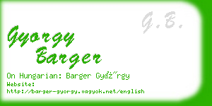 gyorgy barger business card